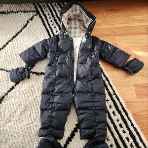 Burberry Navy Puffer Snow suit 12m baby